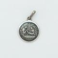  Sterling Silver Small Round Baptism Medal 